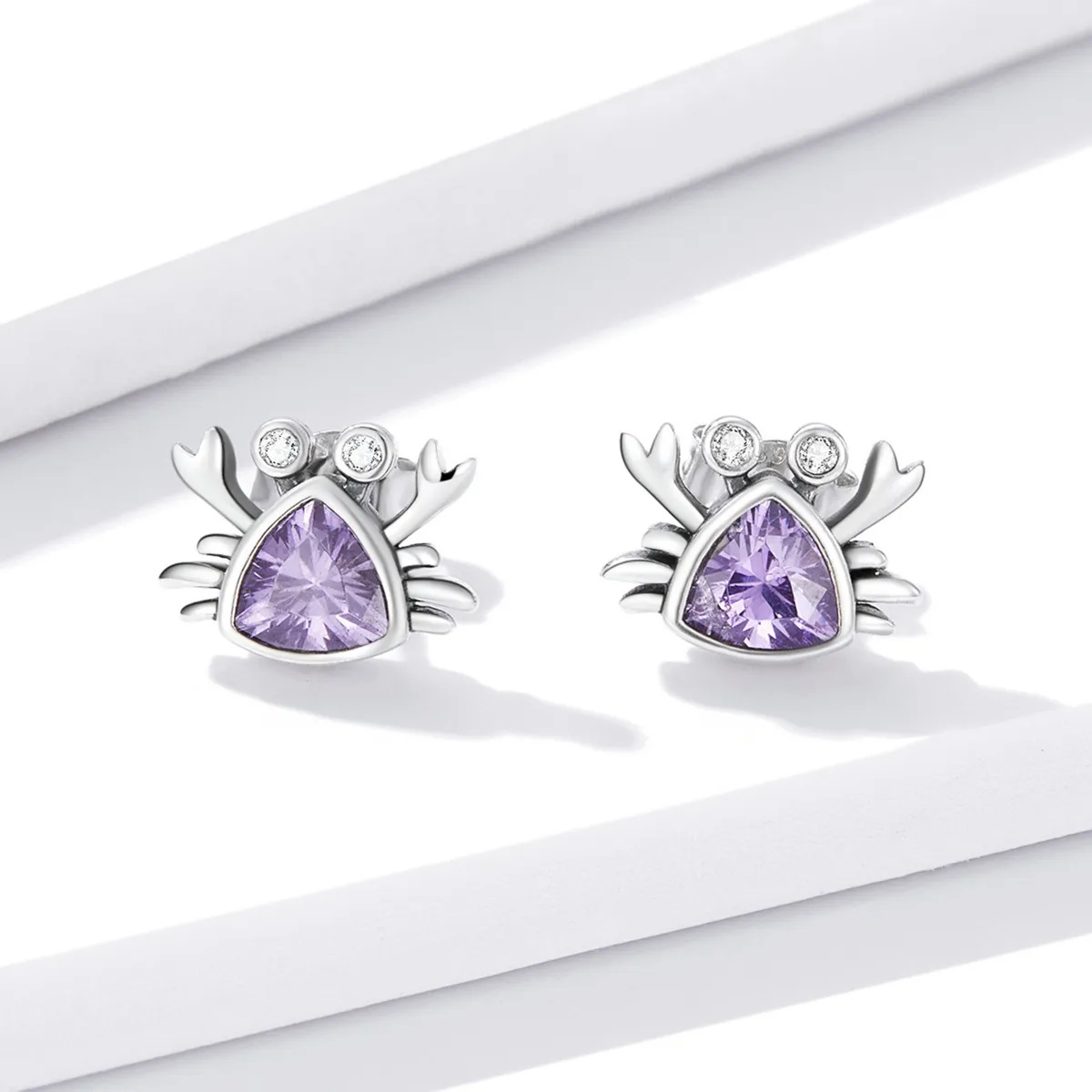 Pandora Style Mini Crab Stud Earrings - BSE572