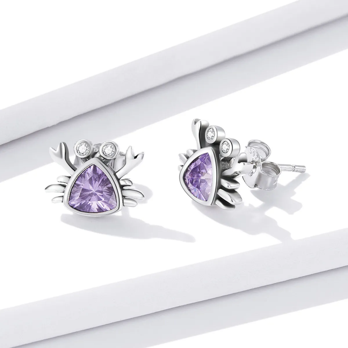 Pandora Style Mini Crab Stud Earrings - BSE572