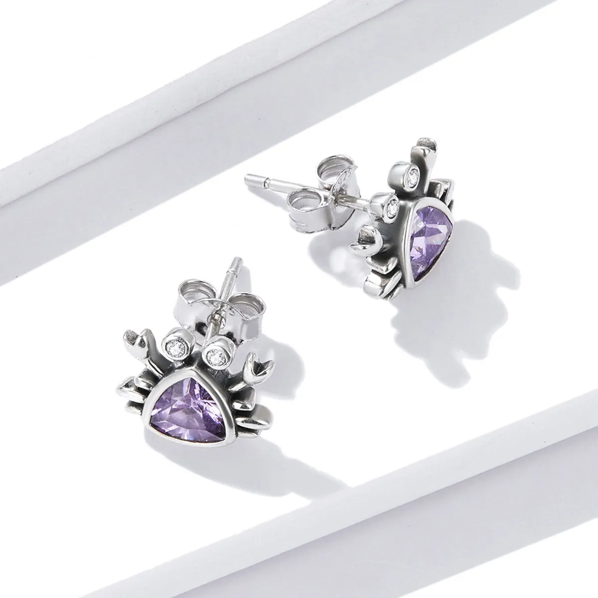 Pandora Style Mini Crab Stud Earrings - BSE572