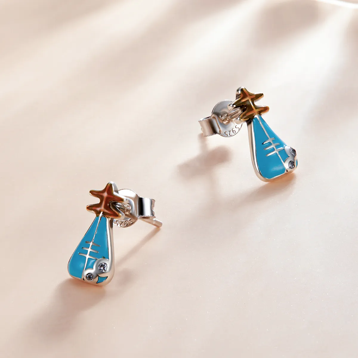 Pandora Style Mini Lute Stud Earrings - SCE1216