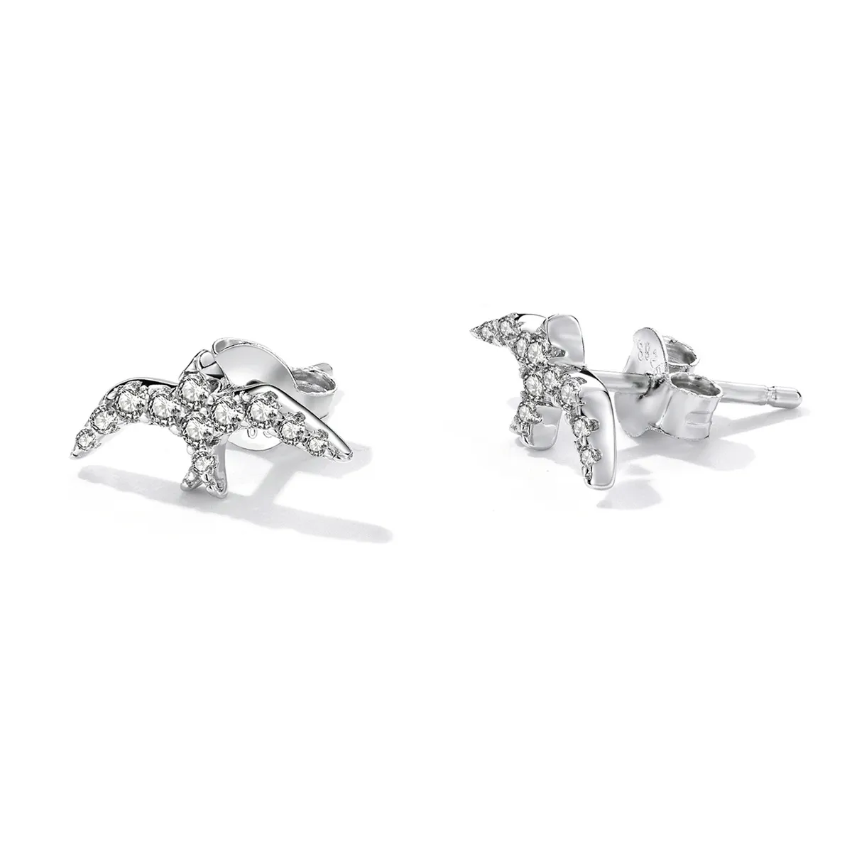 Pandora Style Mini Swallow Stud Earrings - BSE594