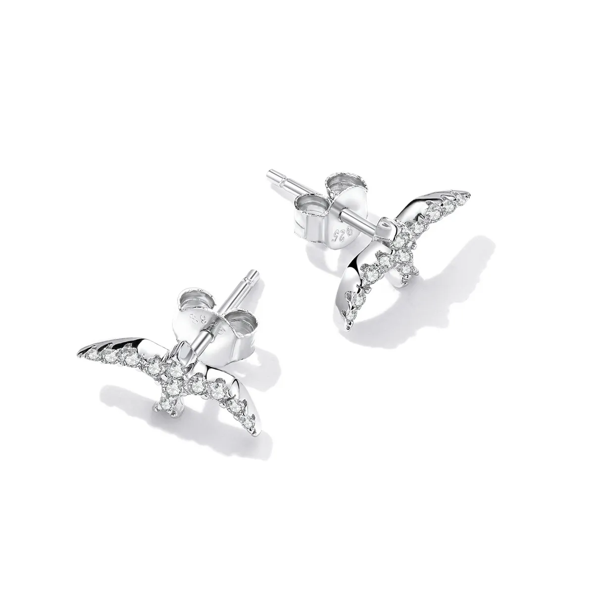 Pandora Style Mini Swallow Stud Earrings - BSE594