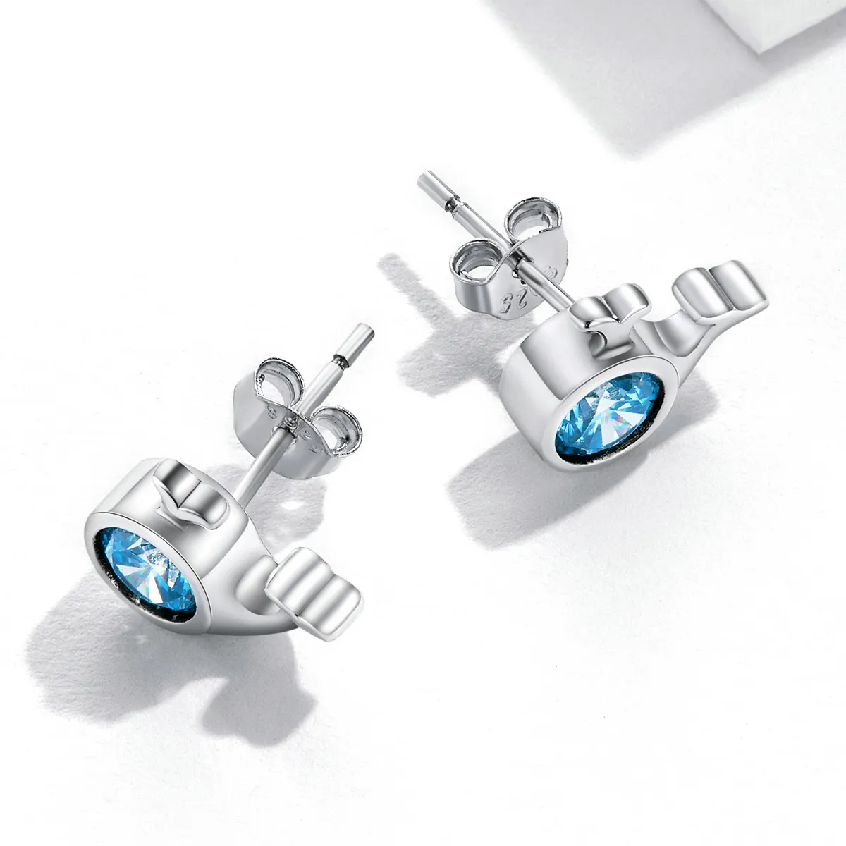 Pandora Style Mini Whale Stud Earrings - SCE1366