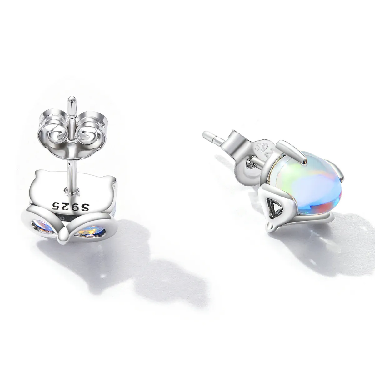 Pandora Style Moonstone Fox Stud Earrings - SCE1386