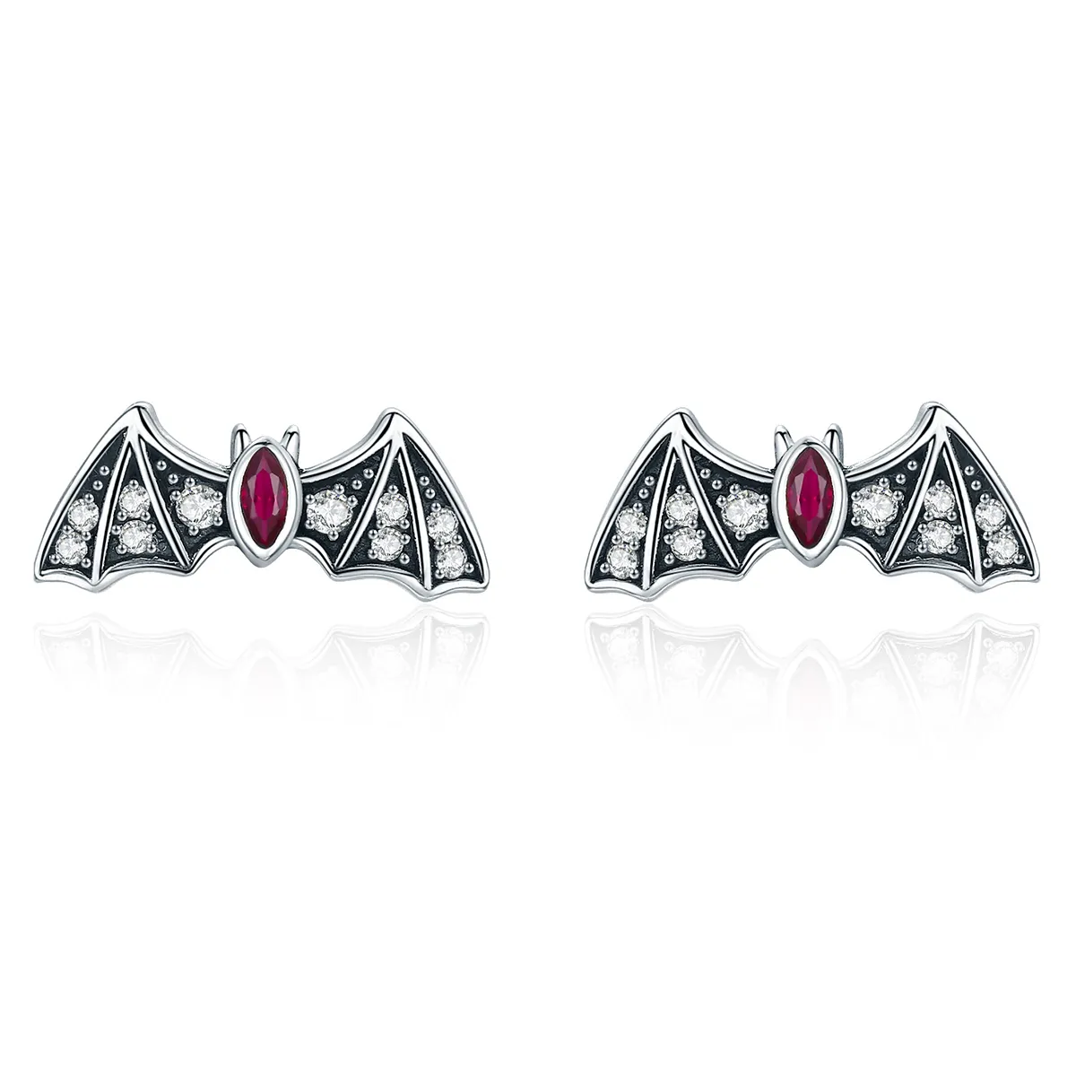 Pandora Style Mystery Bat Stud Earrings - BSE004