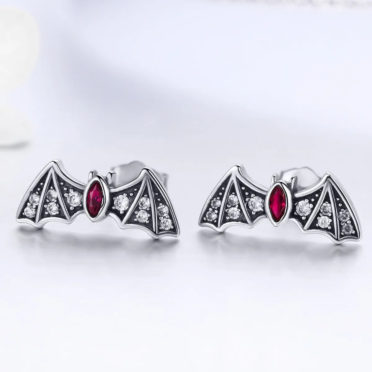 Pandora Style Mystery Bat Stud Earrings - BSE004