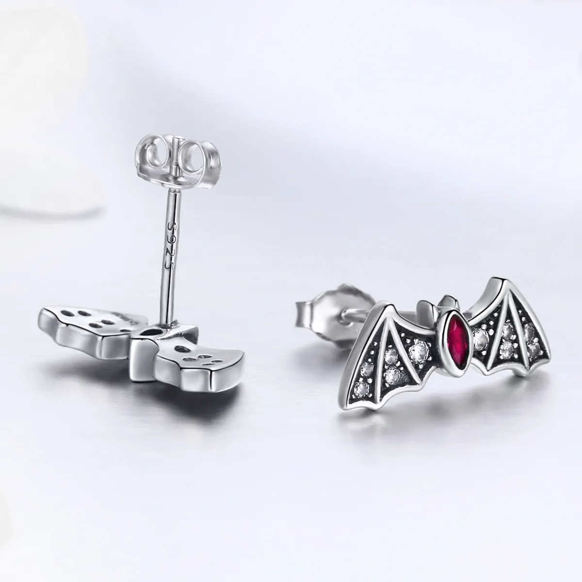 Pandora Style Mystery Bat Stud Earrings - BSE004