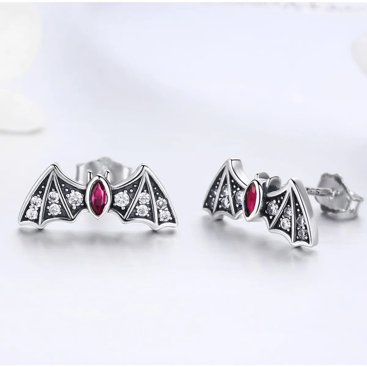 Pandora Style Mystery Bat Stud Earrings - BSE004