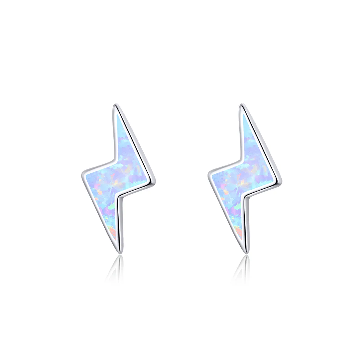 Pandora Style Opal Lightning Stud Earrings - SCE860