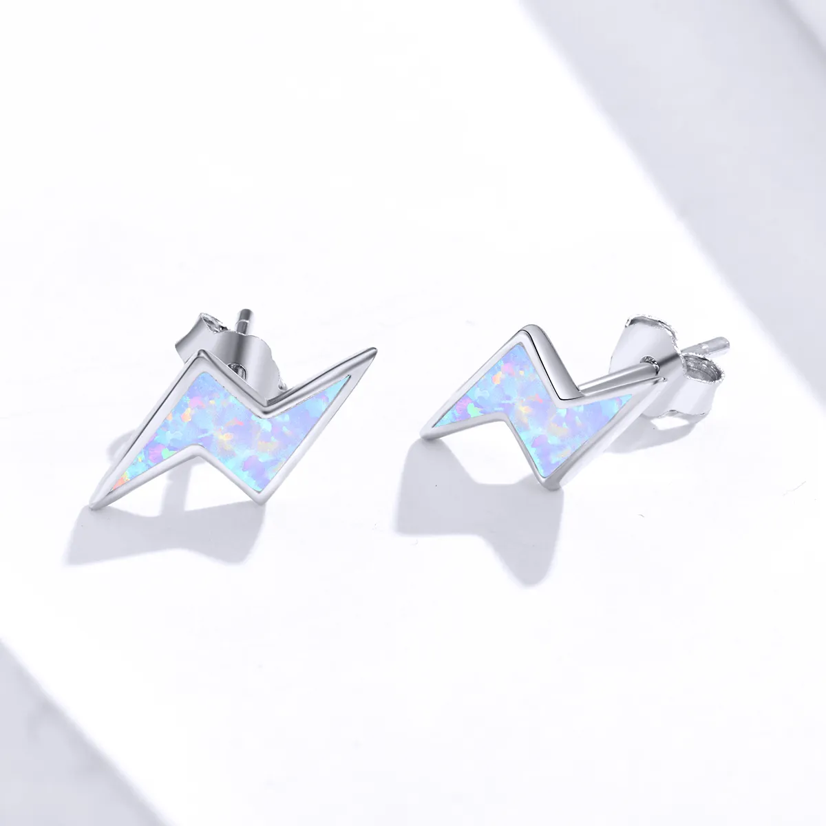 Pandora Style Opal Lightning Stud Earrings - SCE860