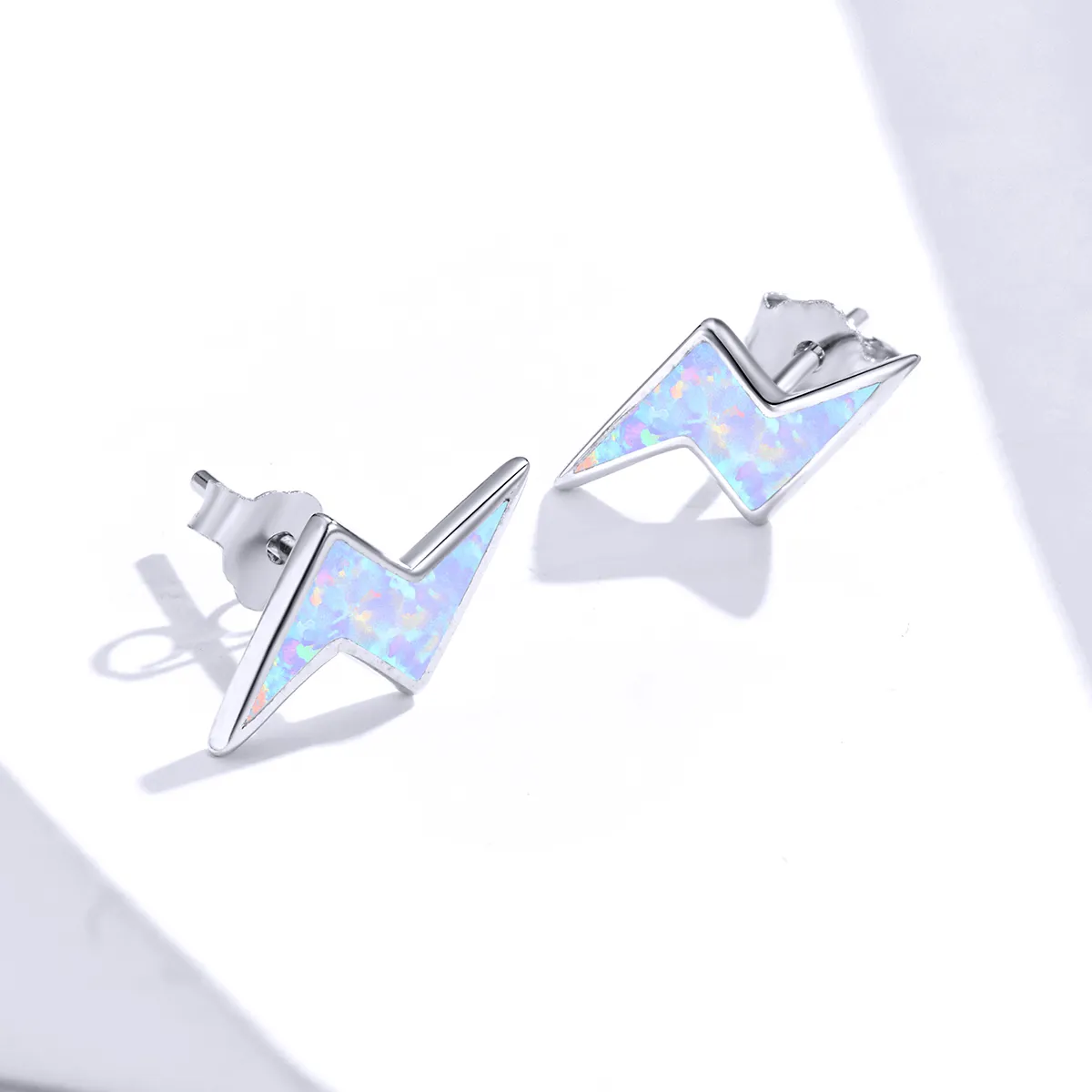 Pandora Style Opal Lightning Stud Earrings - SCE860