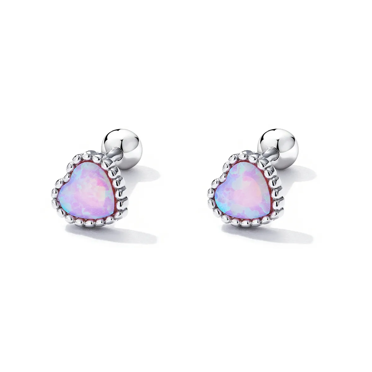 Pandora Style Opal Love Stud Earrings - SCE1383