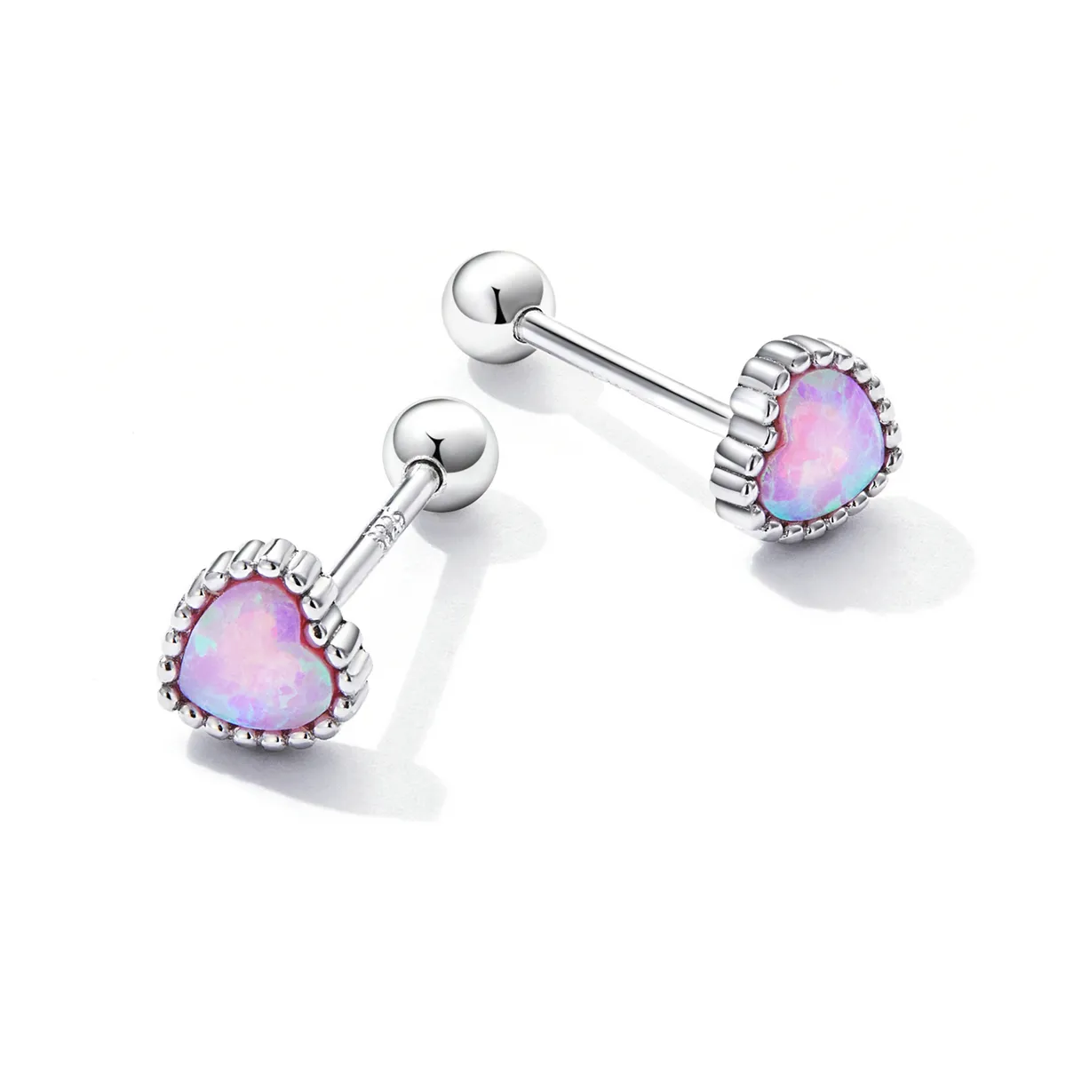 Pandora Style Opal Love Stud Earrings - SCE1383