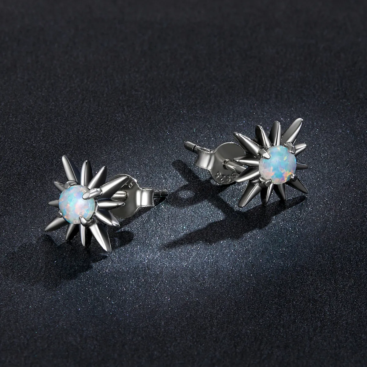 Pandora Style Opal Star Stud Earrings - BSE581