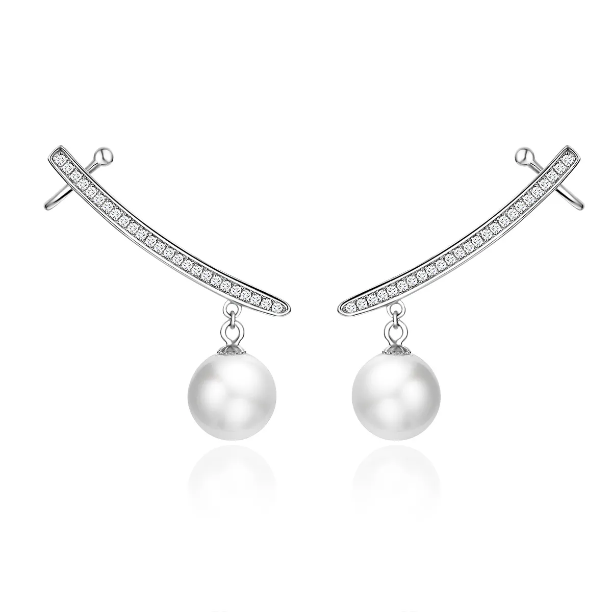 Pandora Style Pearl Stud Earrings - BSE299