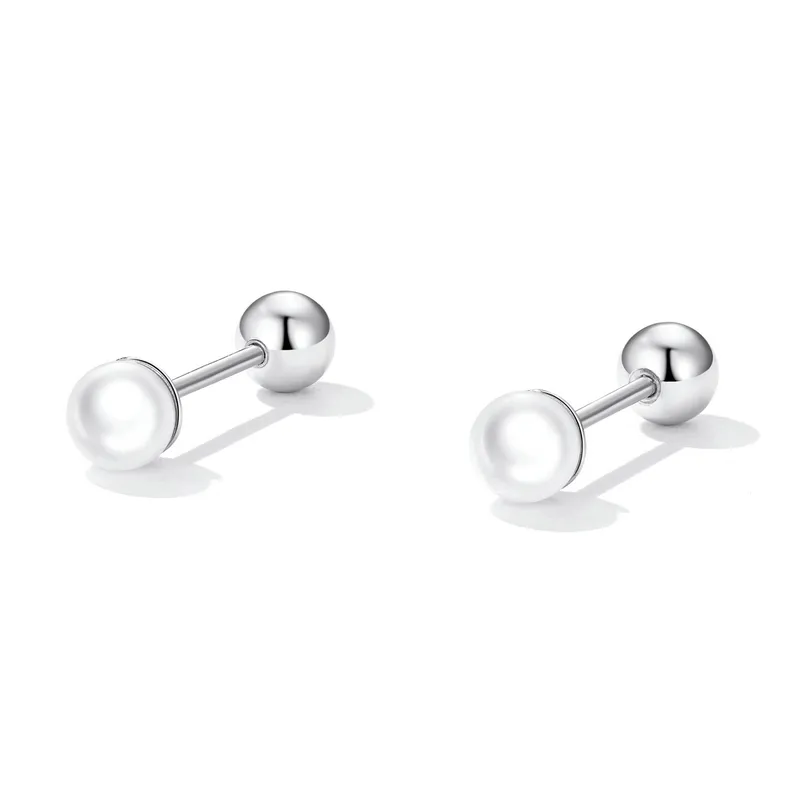 Pandora Style Pearl Stud Earrings - BSE630-AL