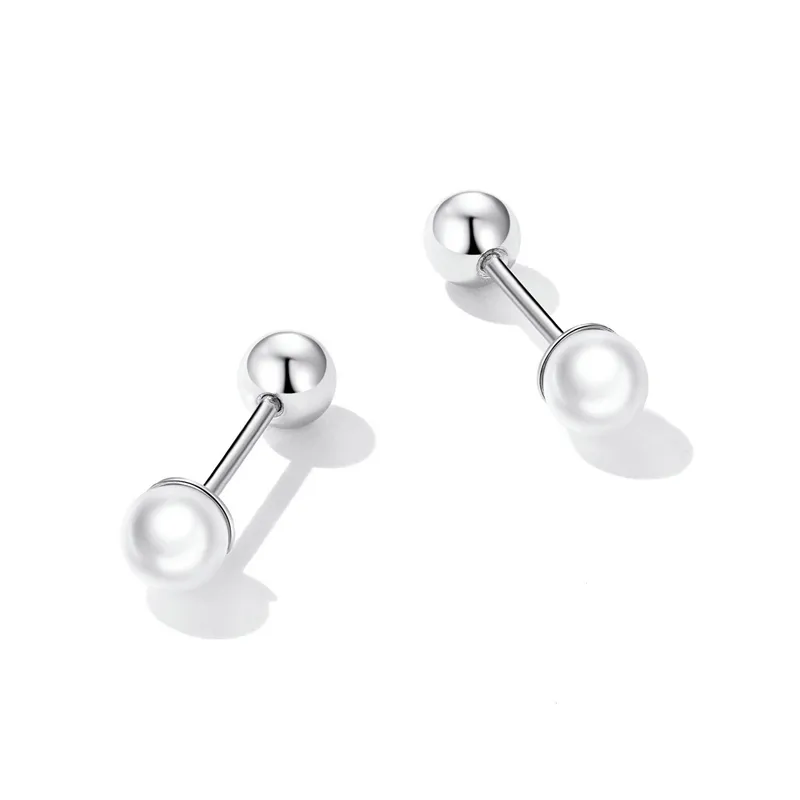 Pandora Style Pearl Stud Earrings - BSE630-AL