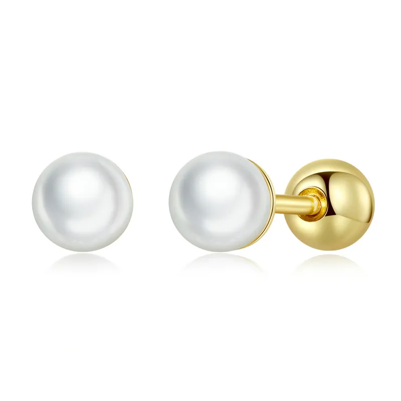 Pandora Style Pearl Stud Earrings - BSE630-BL