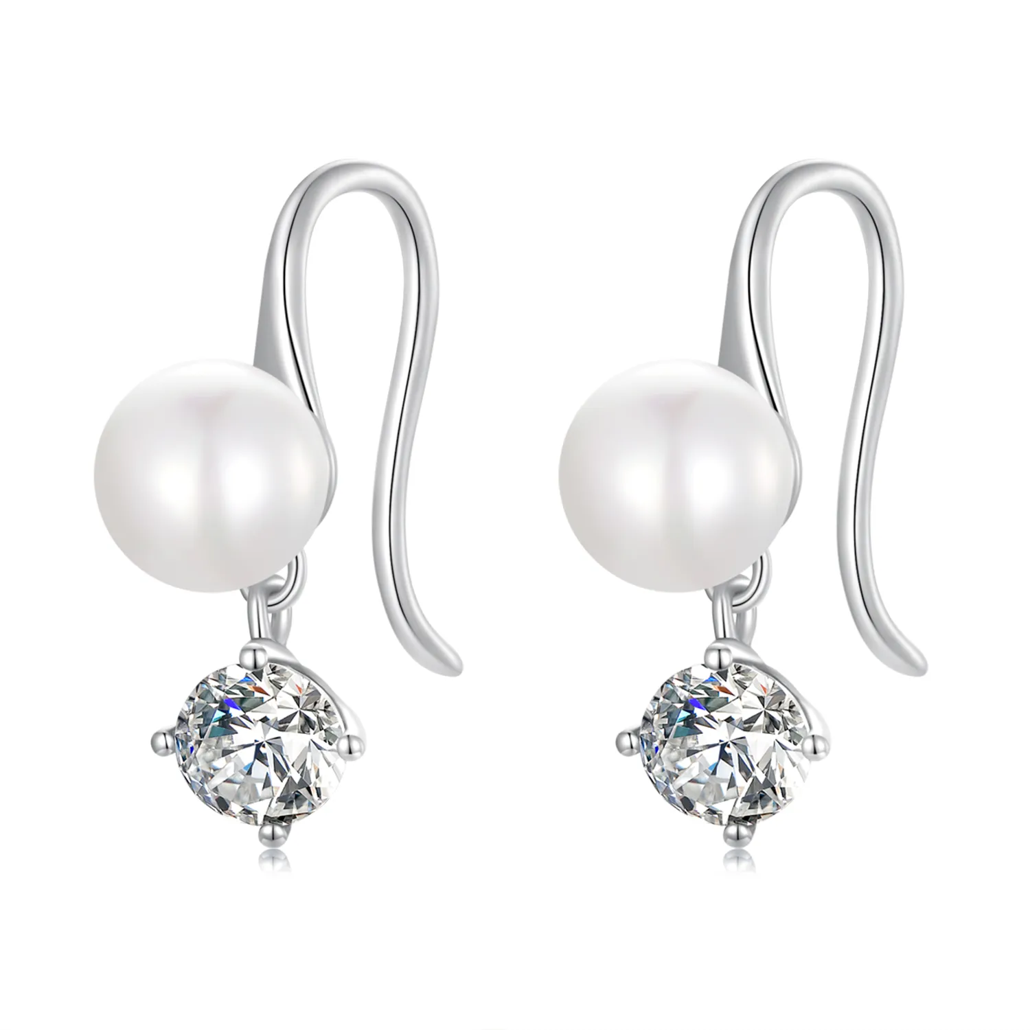 Pandora Style Pearl Stud Earrings - BSE684