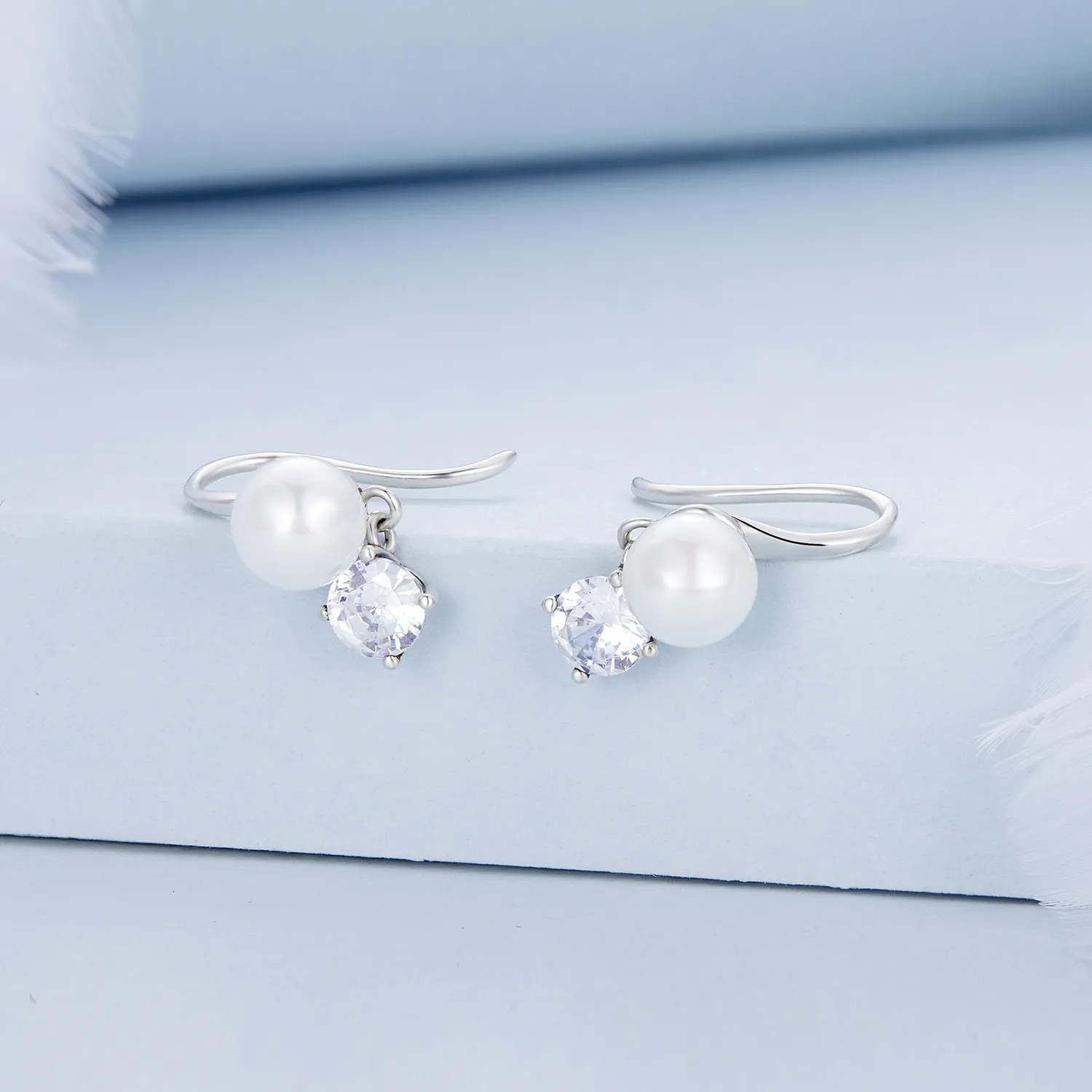 Pandora Style Pearl Stud Earrings - BSE684