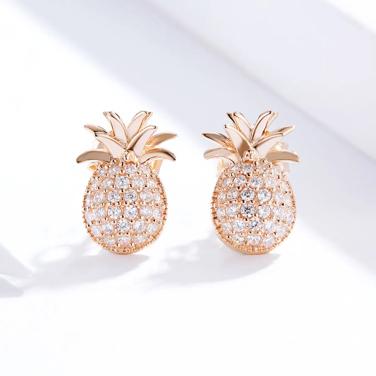 Pandora Style Pineapple Stud Earrings - SCE803