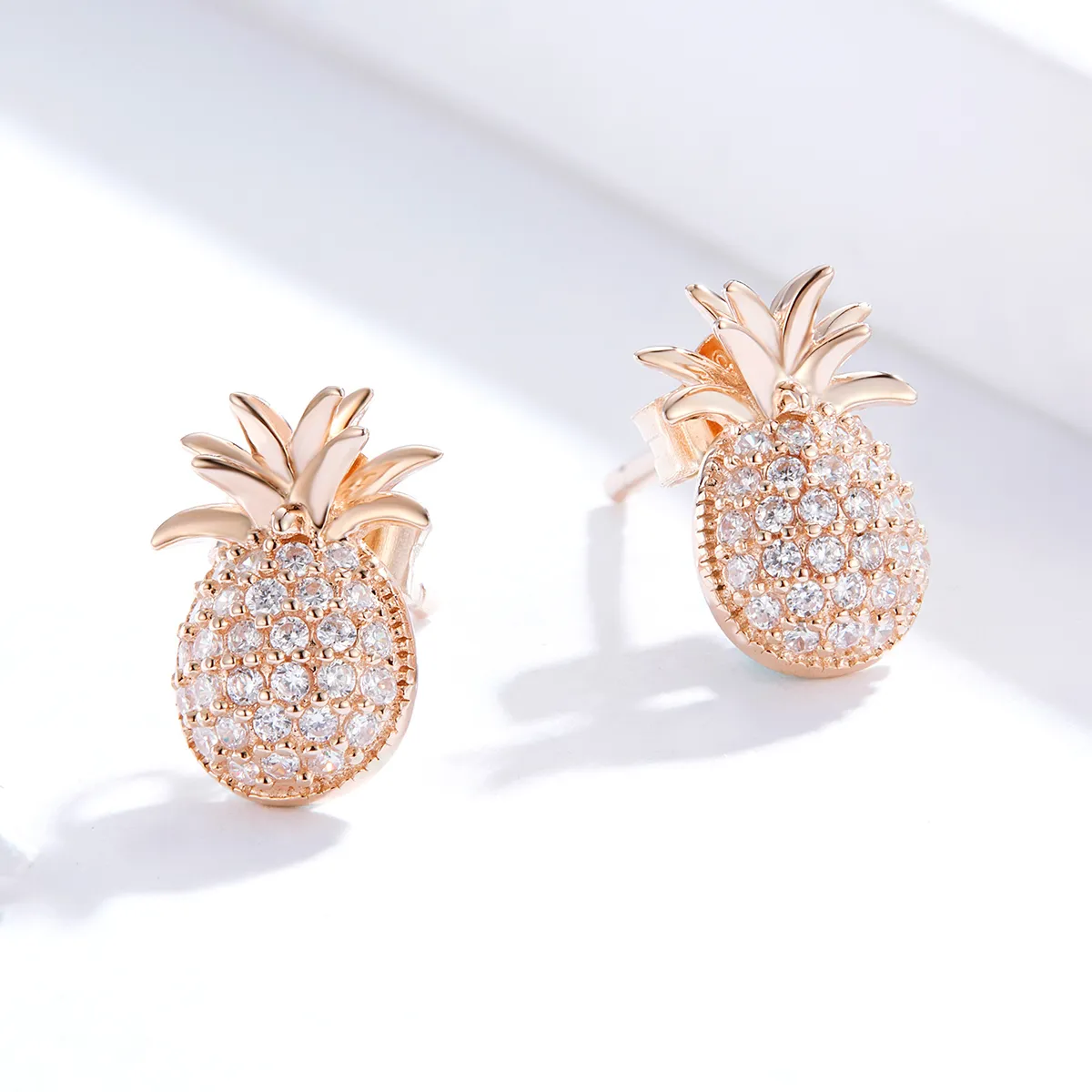 Pandora Style Pineapple Stud Earrings - SCE803