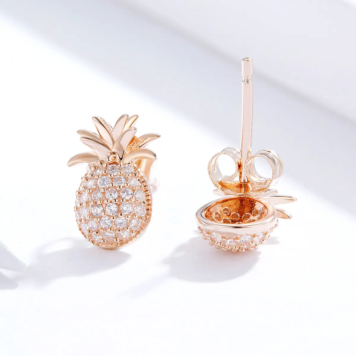 Pandora Style Pineapple Stud Earrings - SCE803