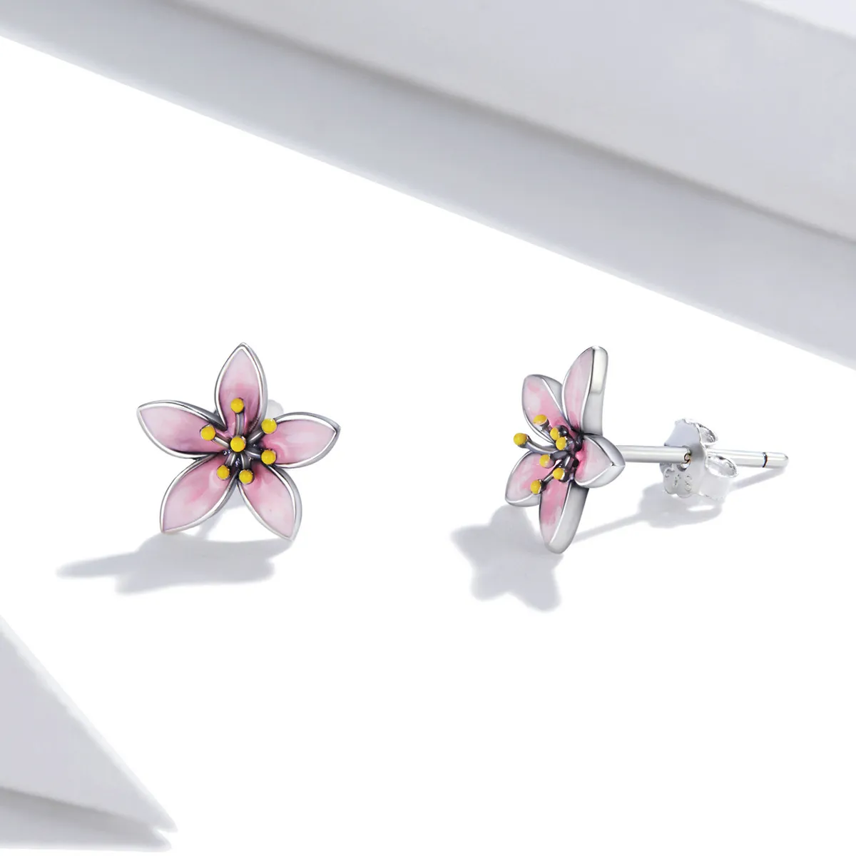 Pandora Style Pink Sakura Stud Earrings - SCE1273