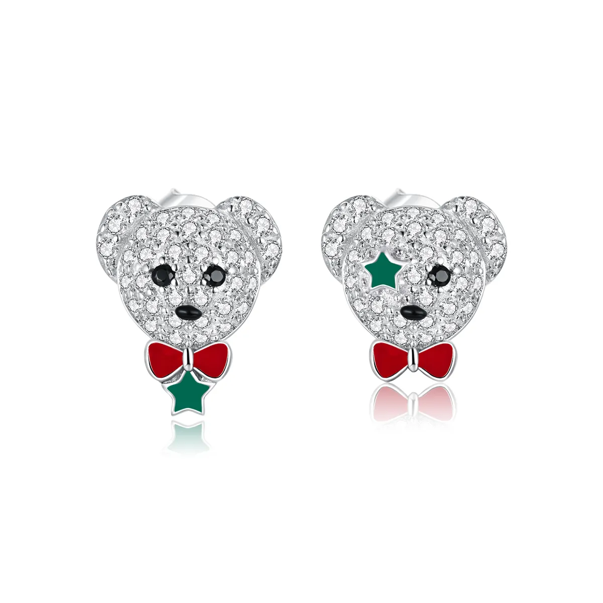 Pandora Style Playful Bear Stud Earrings - BSE437