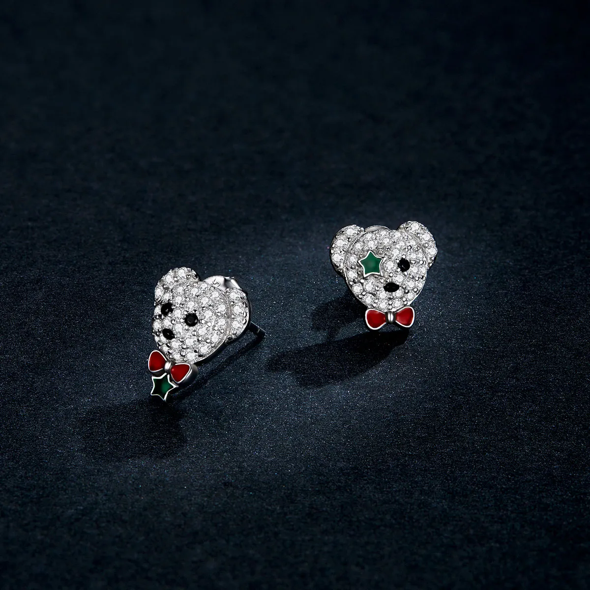 Pandora Style Playful Bear Stud Earrings - BSE437