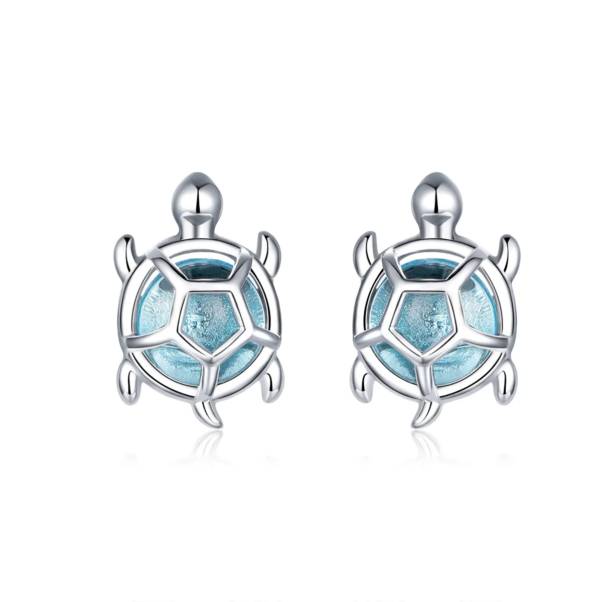 Pandora Style Playful Turtle Stud Earrings - BSE406