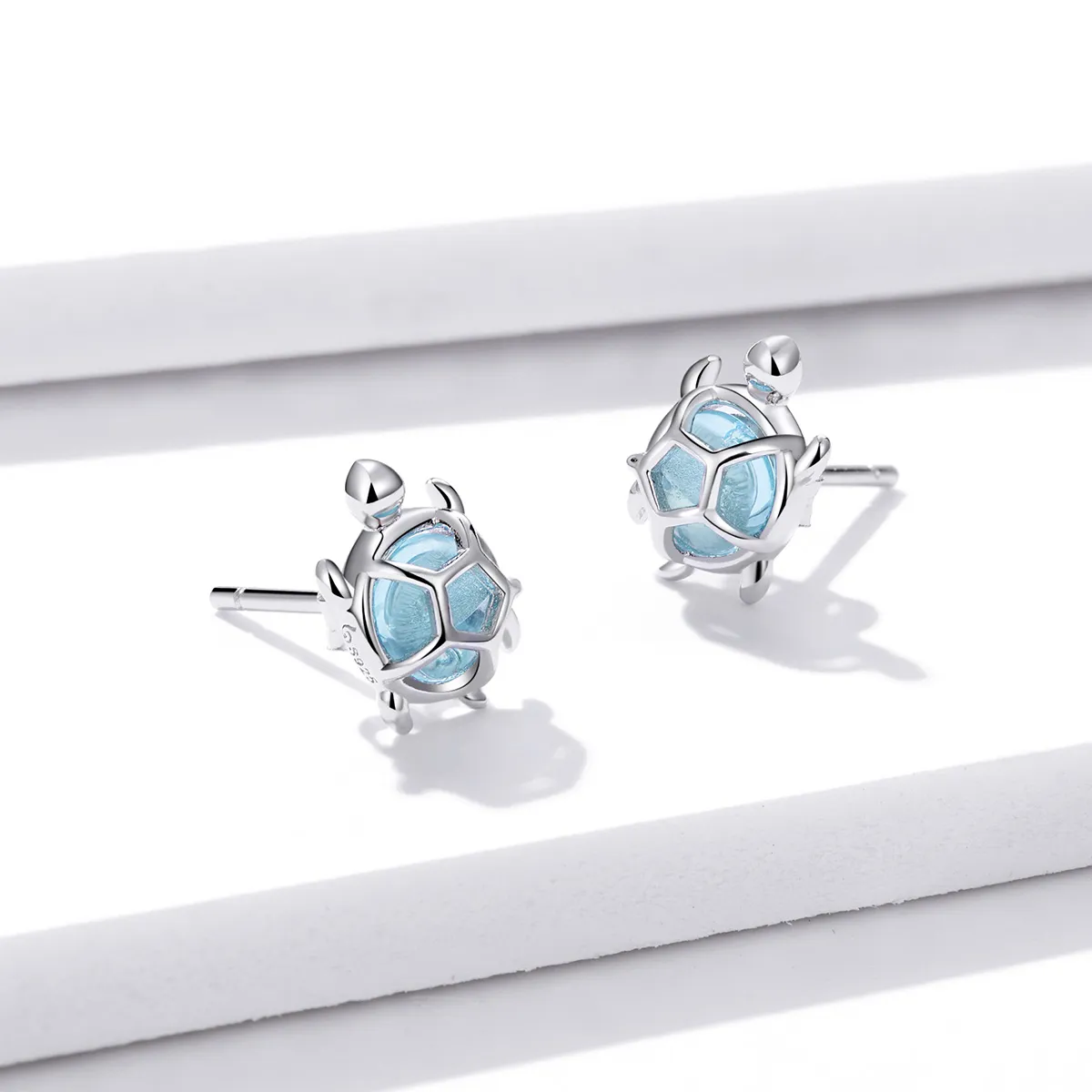 Pandora Style Playful Turtle Stud Earrings - BSE406