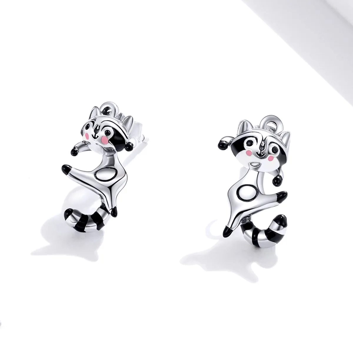 Pandora Style Raccoon Stud Earrings - SCE990