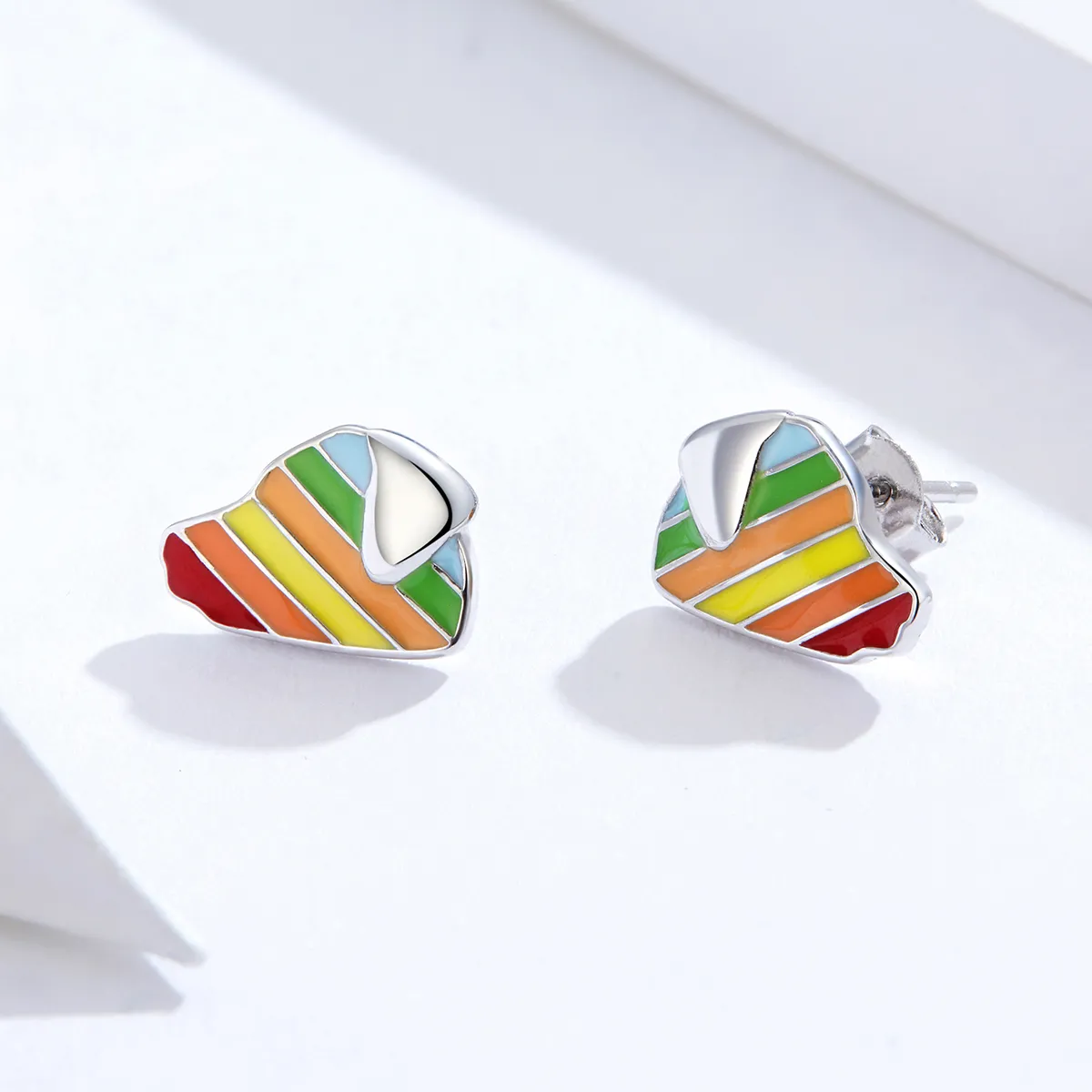 Pandora Style Rainbow Dog Stud Earrings - SCE825