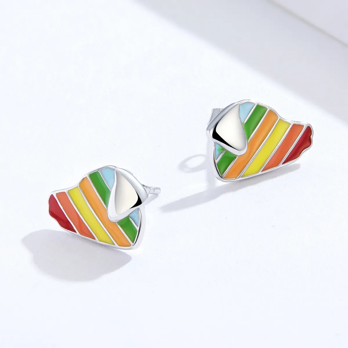 Pandora Style Rainbow Dog Stud Earrings - SCE825