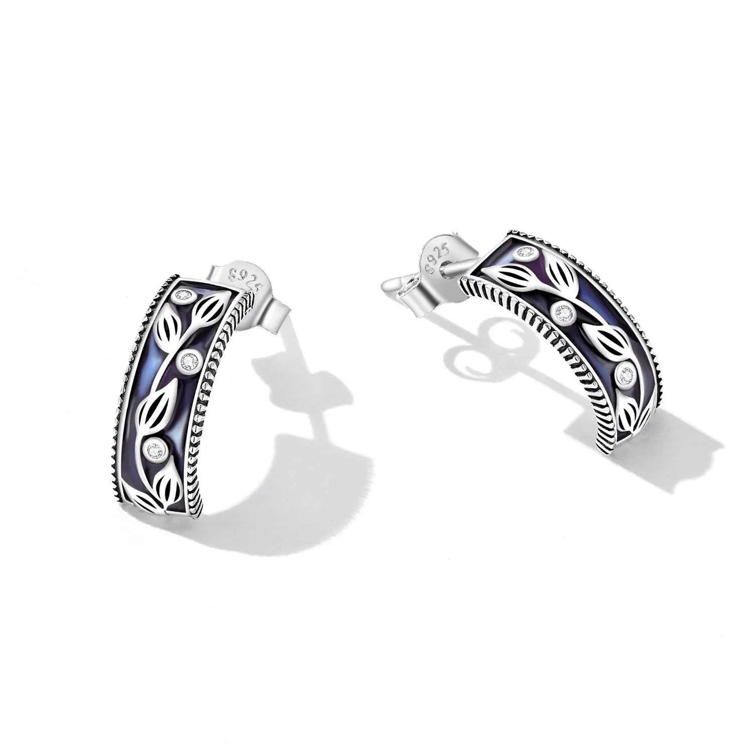 Pandora Style Retro Pattern Stud Earrings - SCE1415