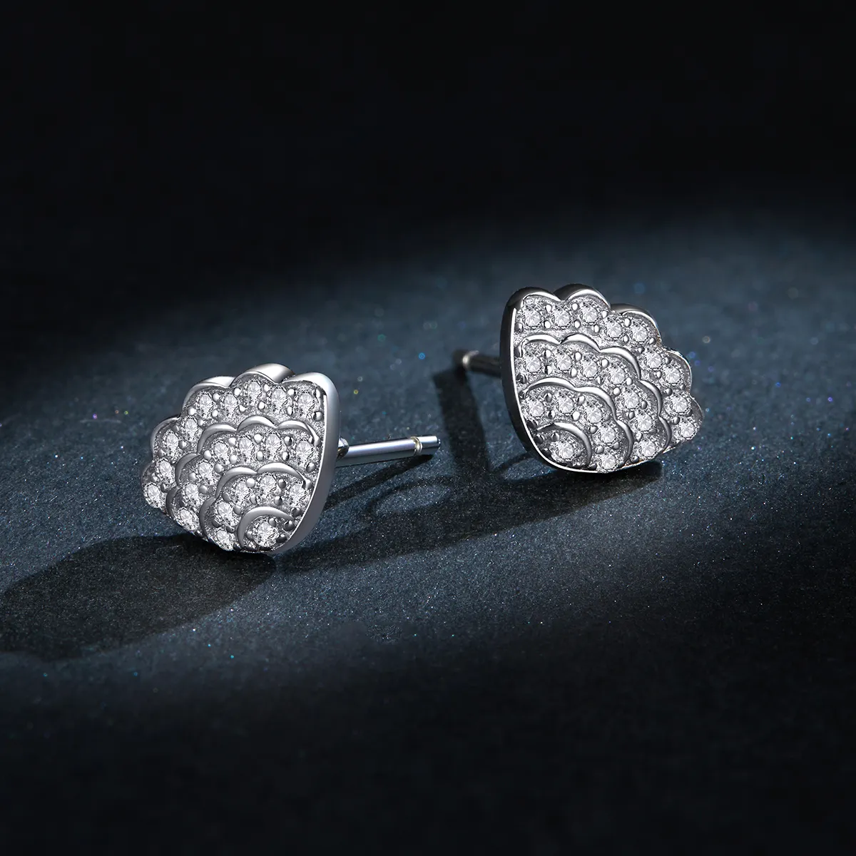 Pandora Style Romantic Shell Stud Earrings - BSE342