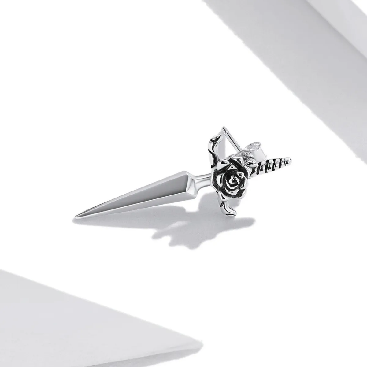 Pandora Style Rose Dagger Stud Earrings - SCE1349