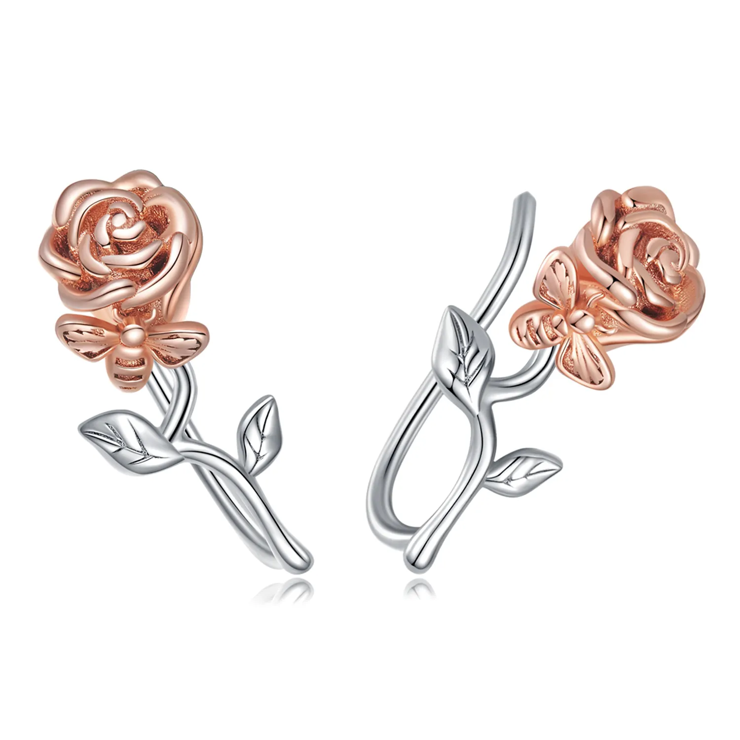 Pandora Style Rose Stud Earrings - BSE682