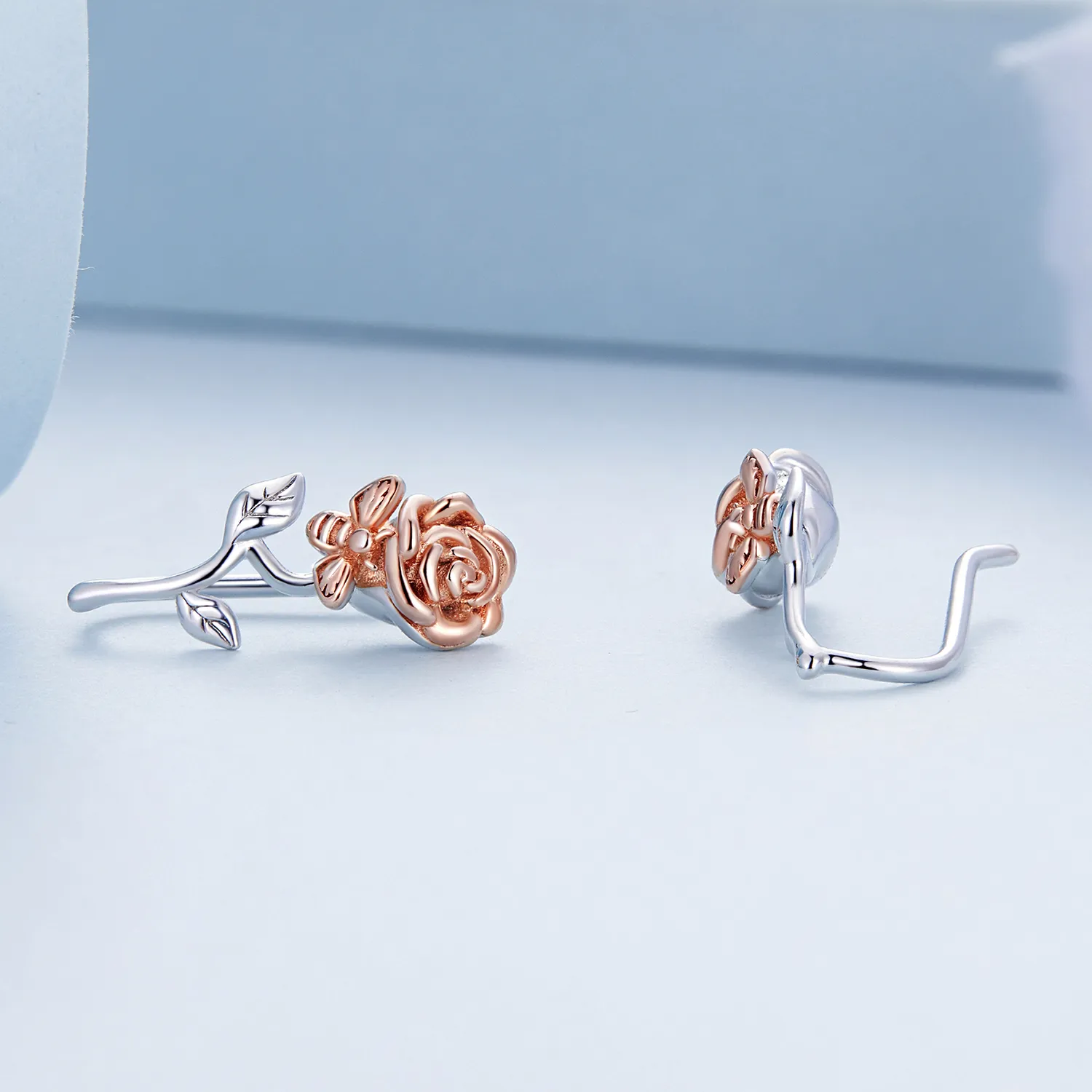 Pandora Style Rose Stud Earrings - BSE682