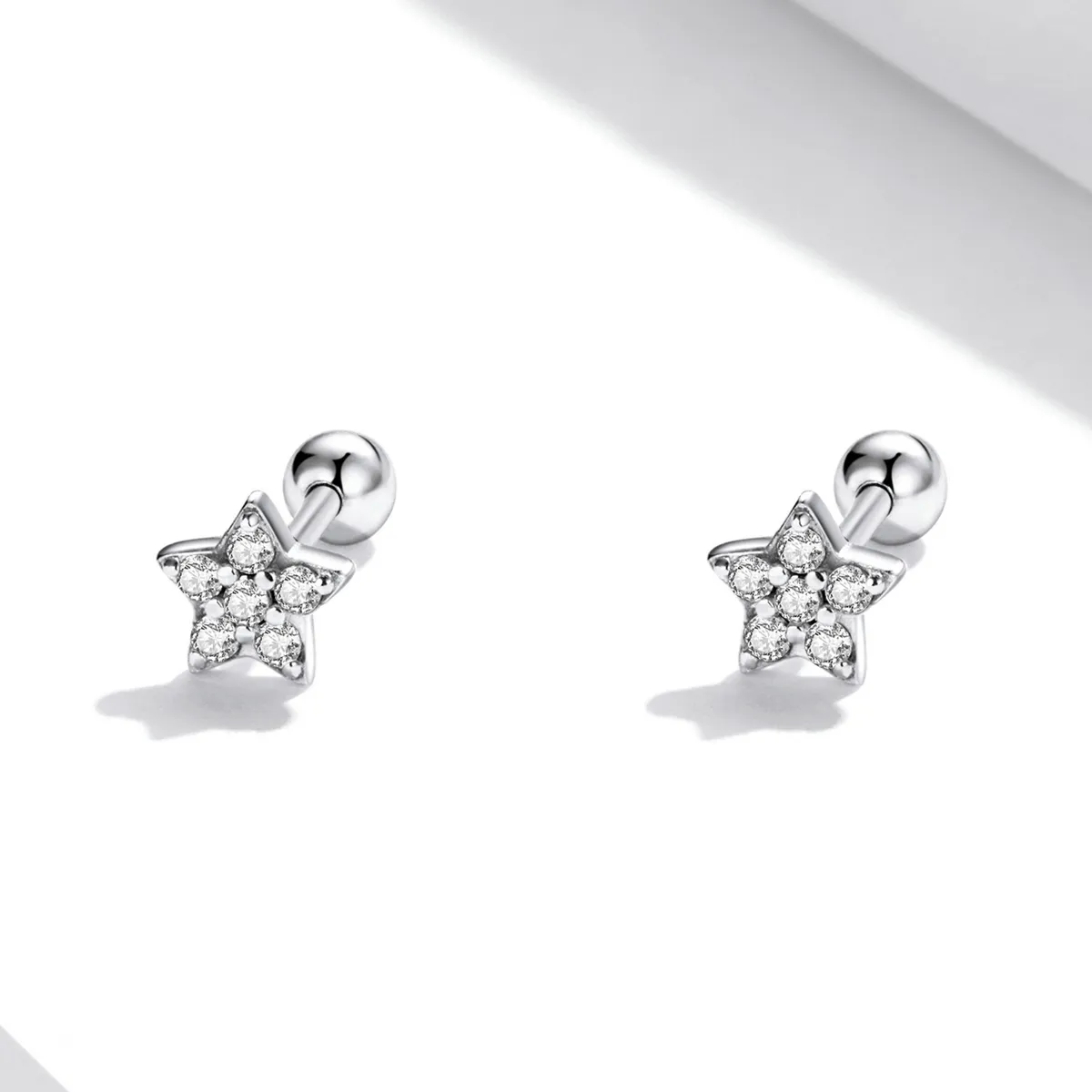 Pandora Style Shining Star Stud Earrings - SCE1297