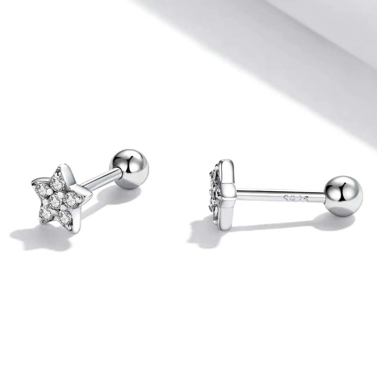 Pandora Style Shining Star Stud Earrings - SCE1297