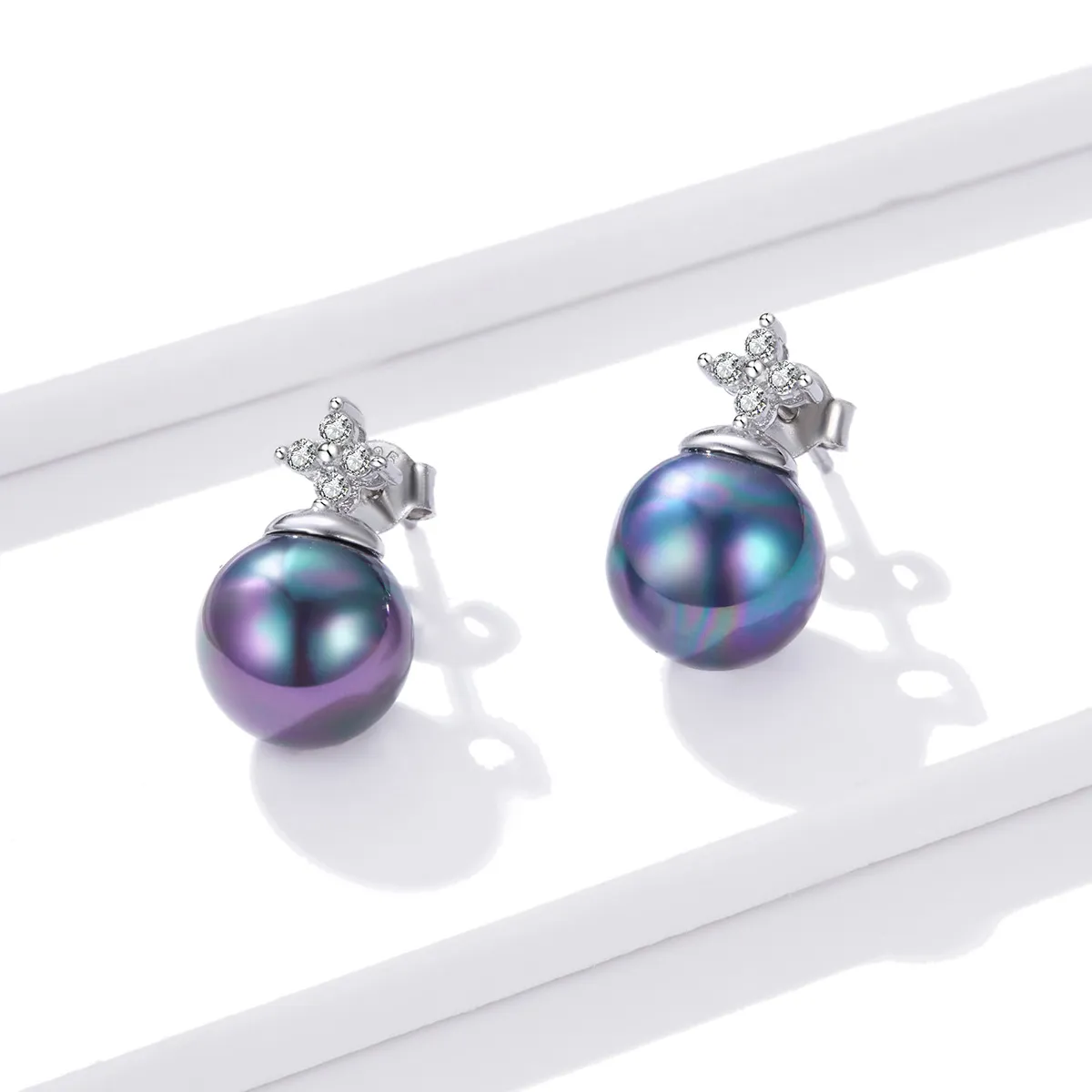 Pandora Style Shiny Beads Stud Earrings - BSE498