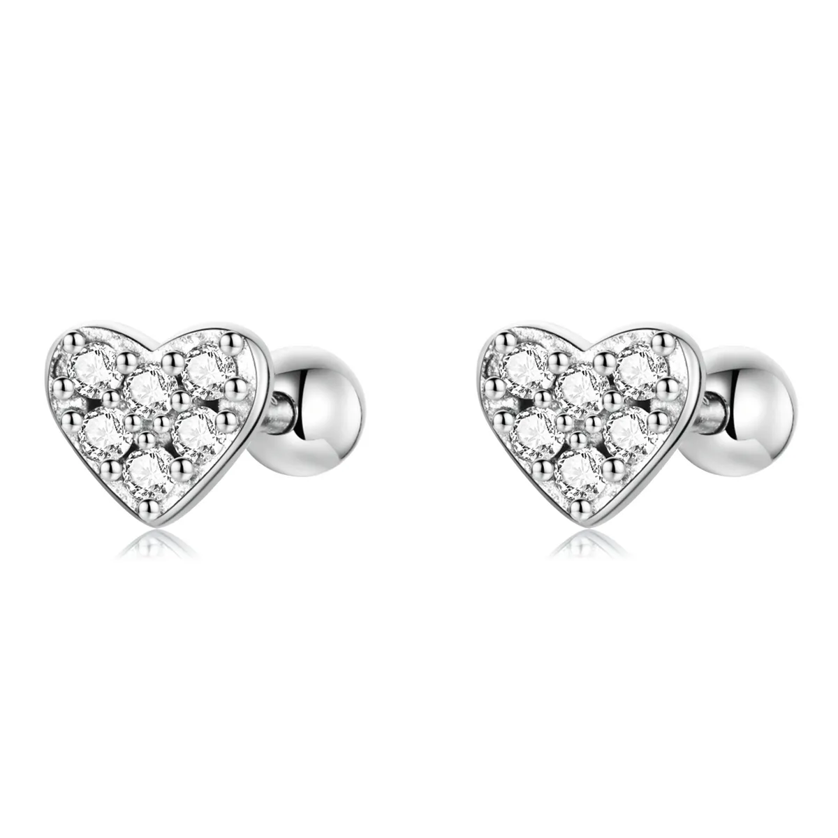 pandora style simple love stud earrings sce1298