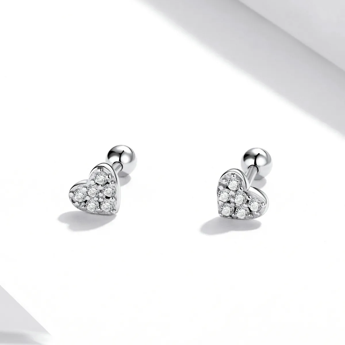 Pandora Style Simple Love Stud Earrings - SCE1298