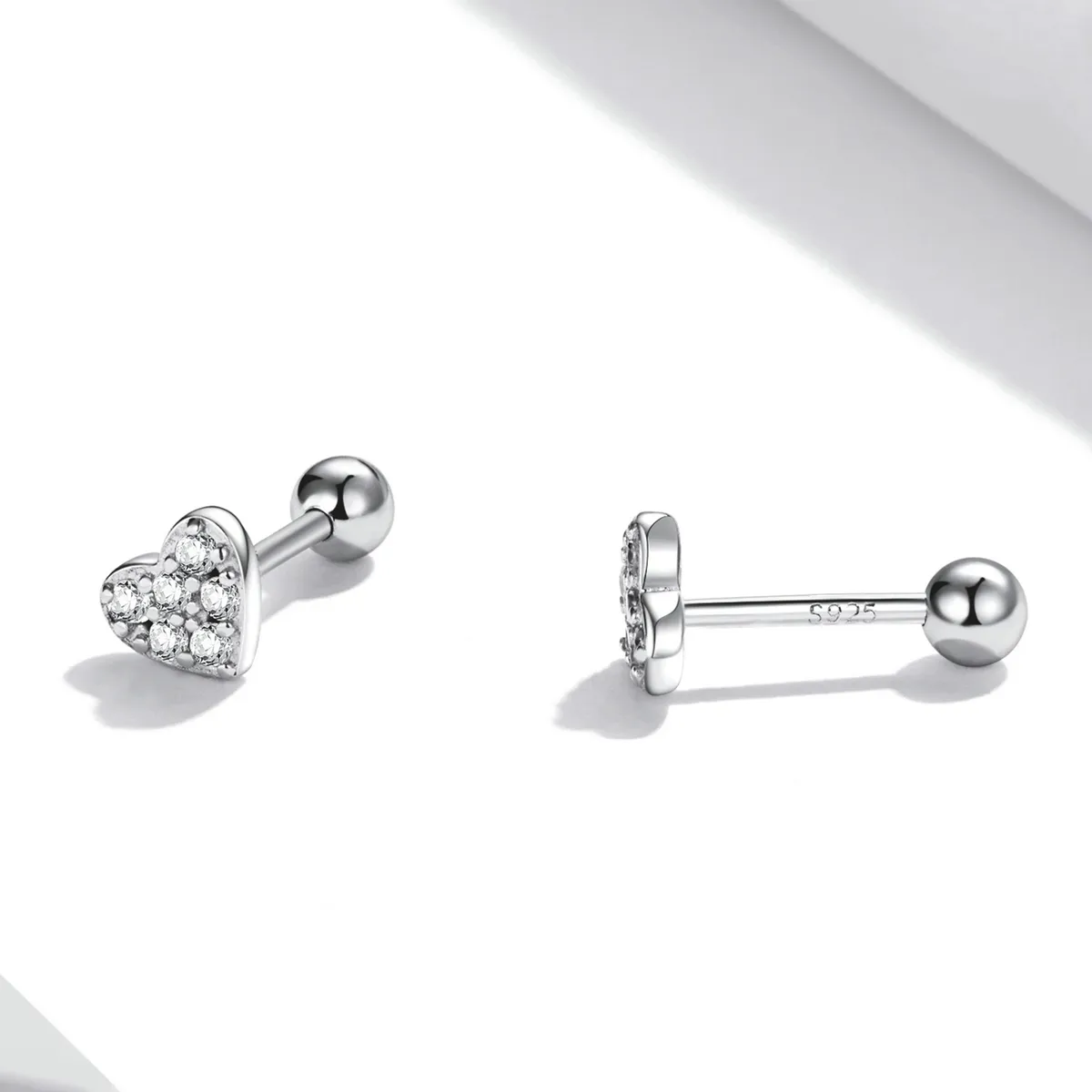 Pandora Style Simple Love Stud Earrings - SCE1298