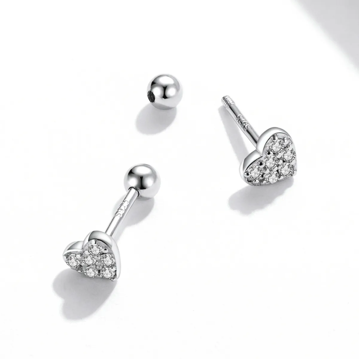 Pandora Style Simple Love Stud Earrings - SCE1298