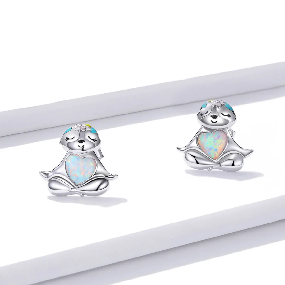 Pandora Style Sloth Stud Earrings - BSE483