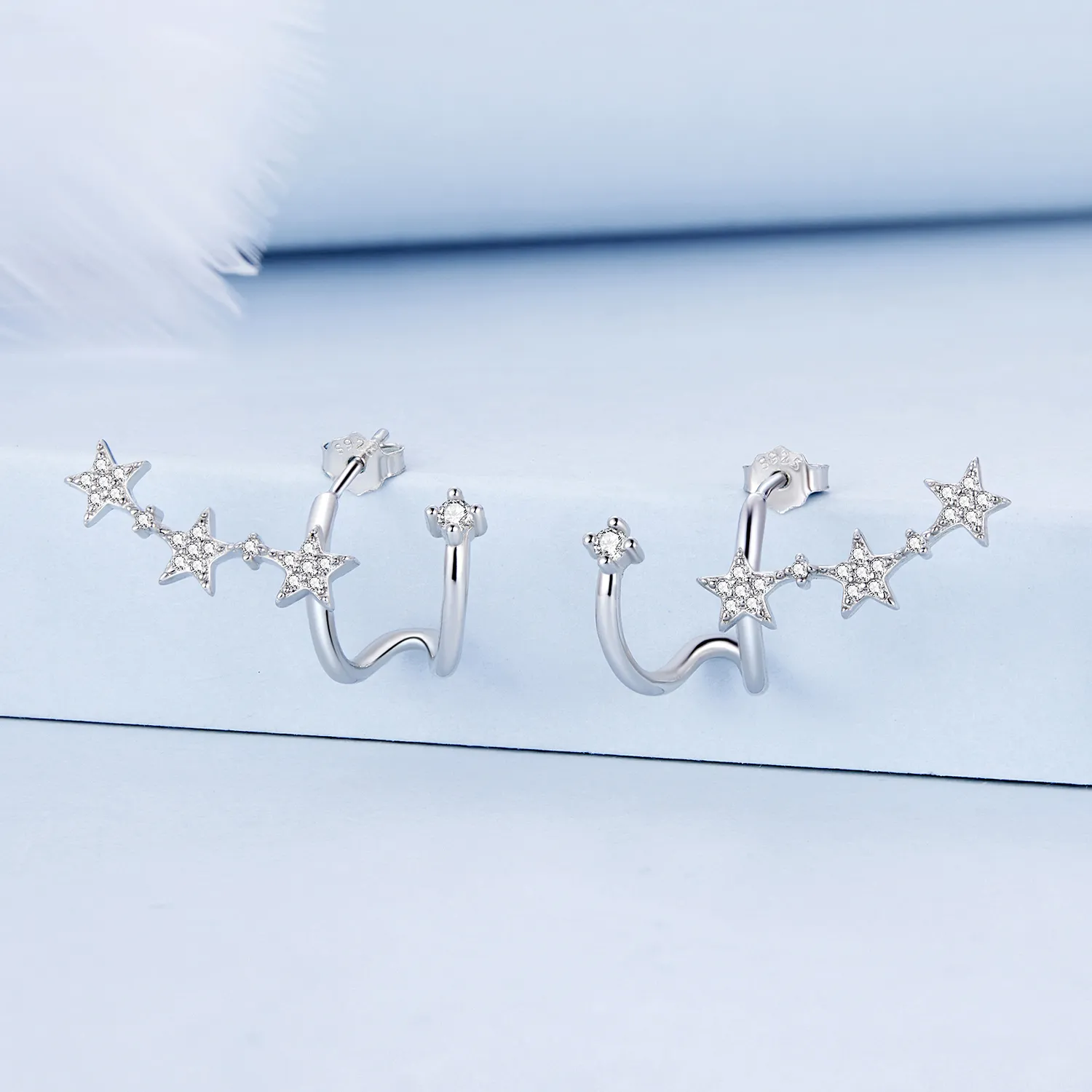 Pandora Style Star Stud Earrings - BSE700