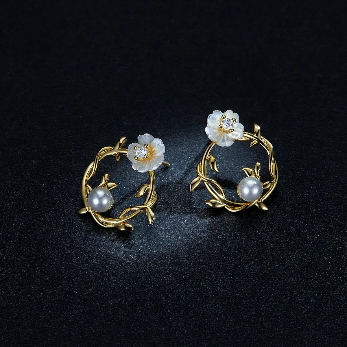 Pandora Style Summer Flowers Stud Earrings - BSE309